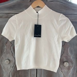 NWT Emory Park Cropped Short Sleeved Turtle Neck